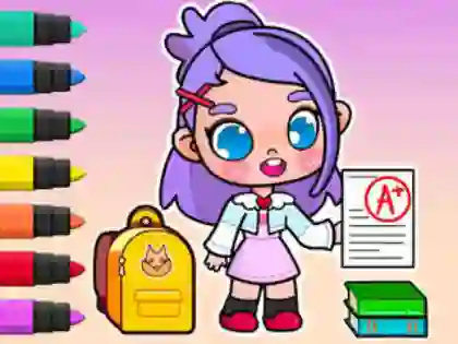 Joc Coloring Book: Avatar School Day on-line