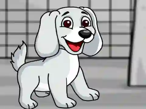 Joc Rescue the White Puppy from Cage on-line