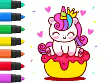 Joc Coloring Book: Unicorn Cupcake on-line