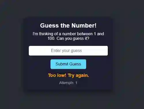 Joc Number Guessing on-line