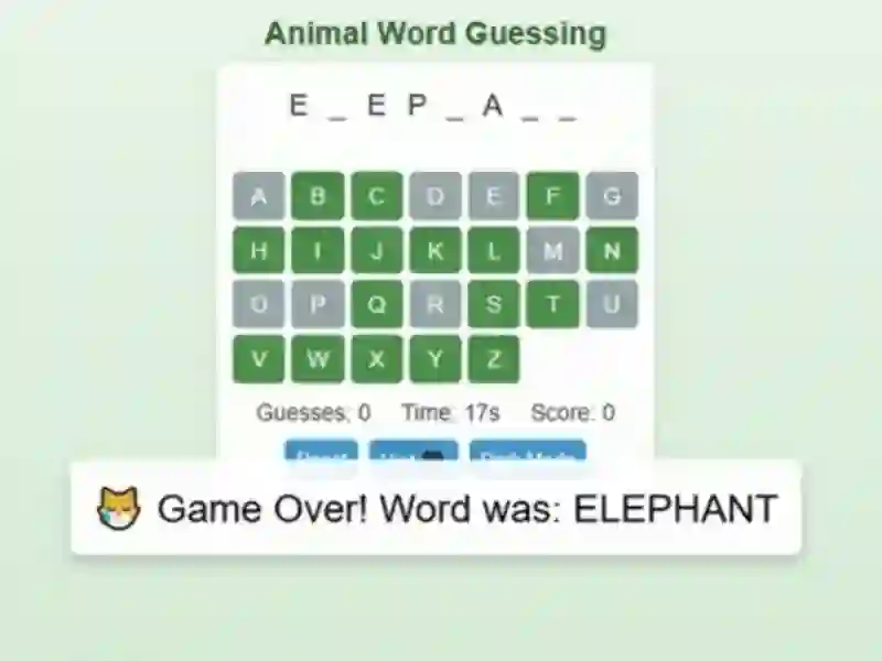 Joc Animal Word Guessing Game on-line