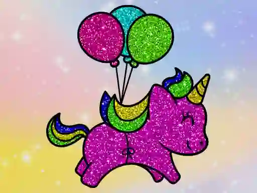 Joc Coloring Book Glittered Unicorns on-line