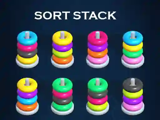 Joc Sort Stack color Hoop Game on-line