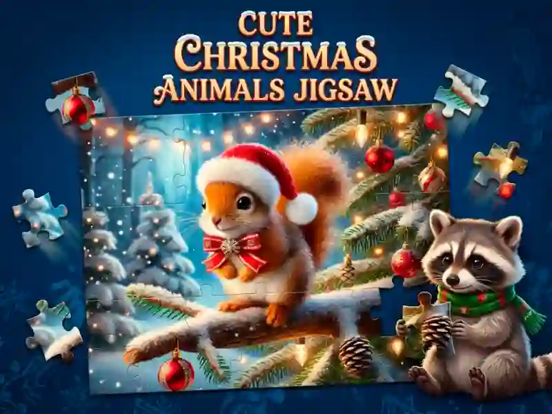 Joc Cute Christmas Animals Jigsaw on-line