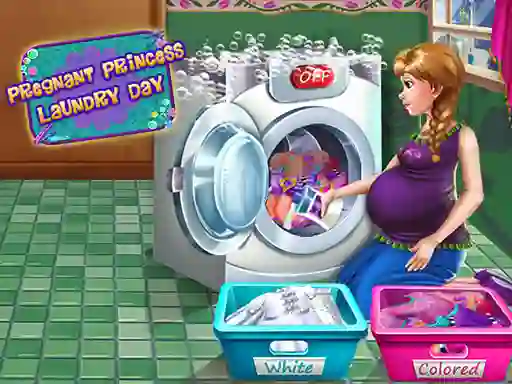 Joc Pregnant Princess Laundry Day on-line