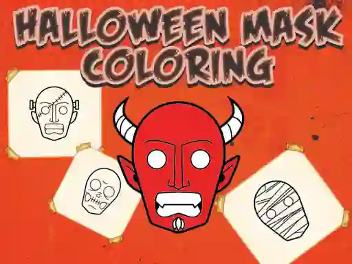 Joc Halloween Mask Coloring Book on-line