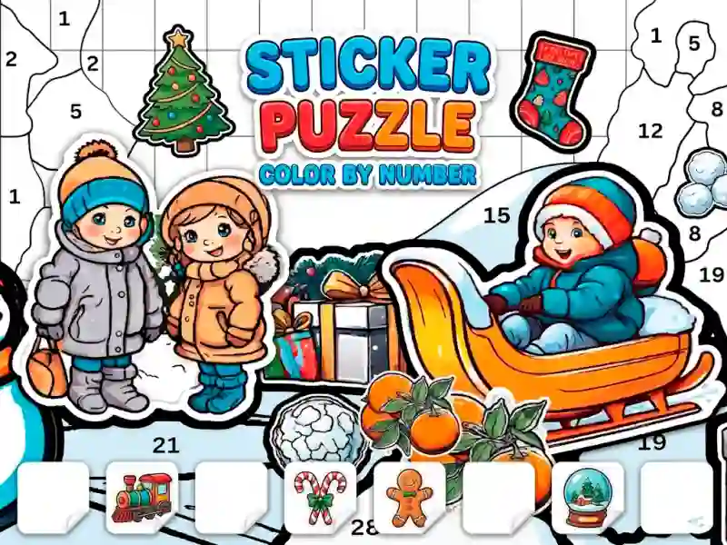 Joc Sticker Book Puzzle: Color By Number on-line