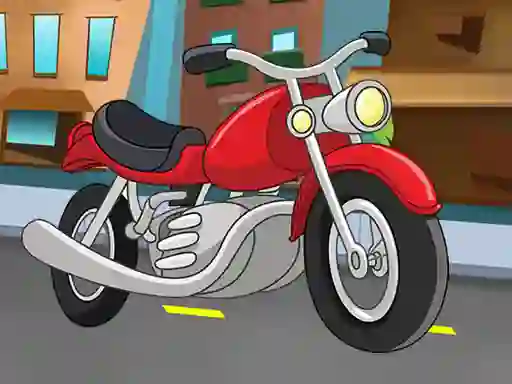 Joc Cartoon Motorbike Jigsaw on-line