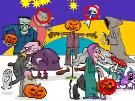 Joc Find 5 Differences Halloween on-line