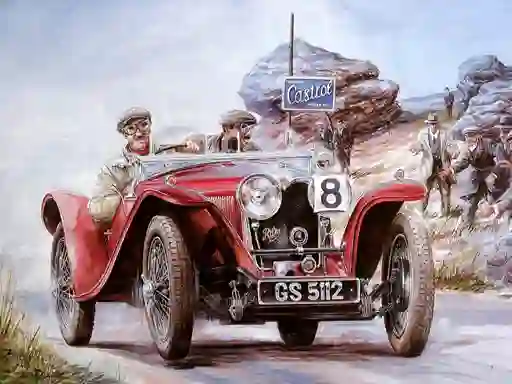Joc Painting Vintage Cars Jigsaw Puzzle 2 on-line