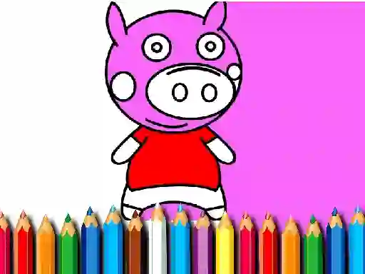 Joc Back To School Coloring Book Pig on-line