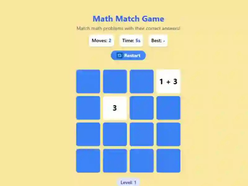 Joc Math Match Game on-line