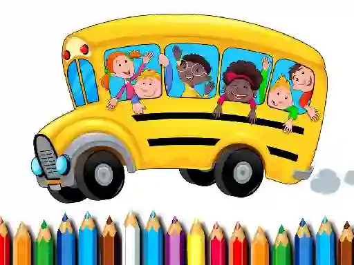 Joc School Bus Coloring Book on-line