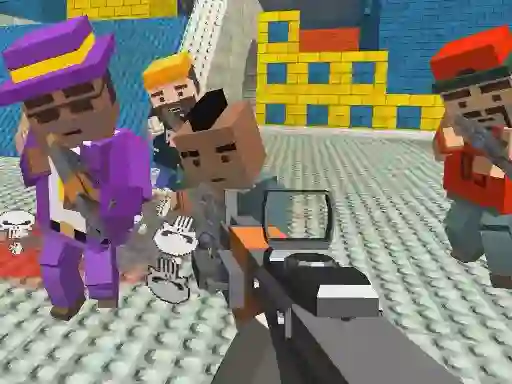 Joc GunGame shooting warfare: blocky gangster on-line