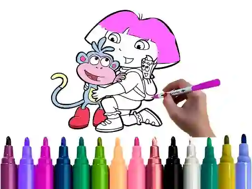 Joc Dora Coloring Fun Time on-line