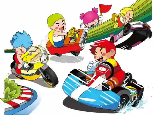 Joc Cartoon Kart Puzzle on-line