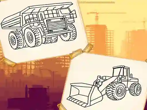 Joc Construction Trucks Coloring on-line
