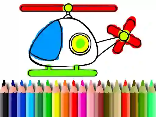 Joc Back To School Helicopter Coloring on-line
