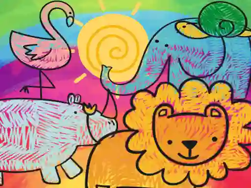 Joc Little Animals Coloring on-line