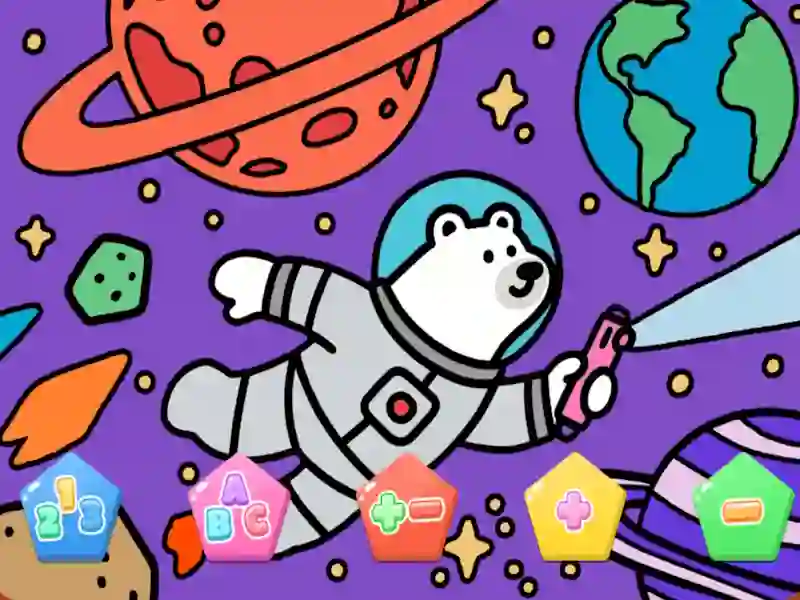 Joc Color By Code Space Bear on-line