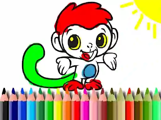 Joc Back To School: Monkey Coloring on-line