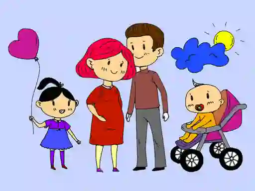 Joc Happy Family Coloring Book on-line
