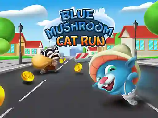 Joc Blue Mushroom Cat Run on-line