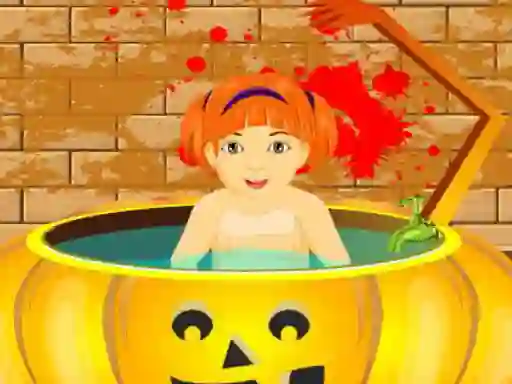 Joc Little Baby Halloween Bathing on-line