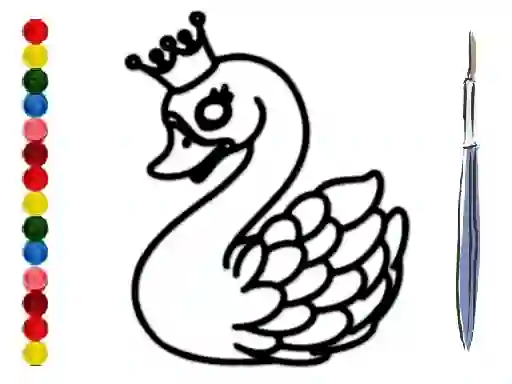 Joc Back To School: Swan Coloring Book on-line