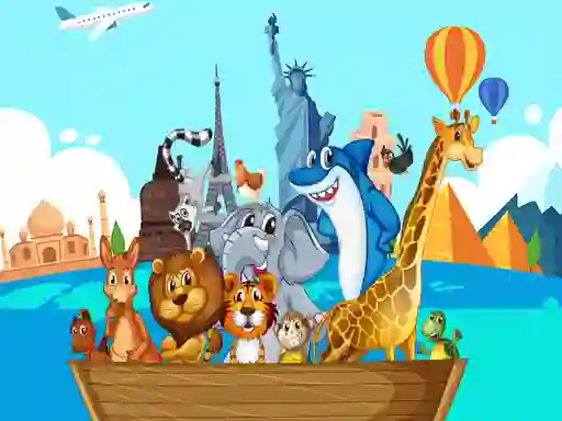 Joc Crazy Friends Travel The World Puzzle on-line