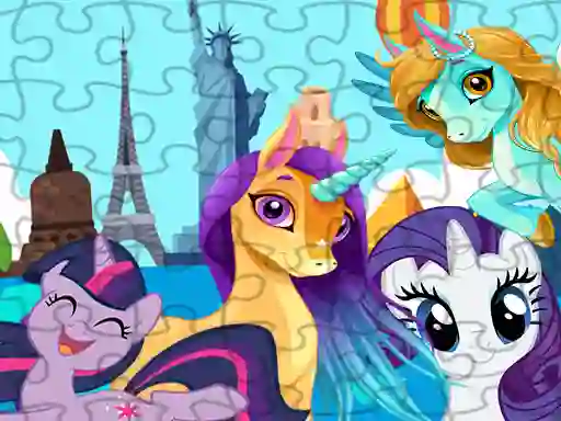Joc Unicorns Travel The World Puzzle on-line