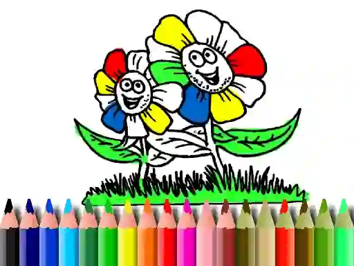 Joc Back to School: Flowers Coloring on-line