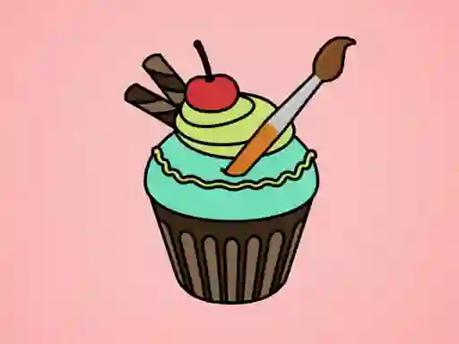 Joc Yummy Cupcake Coloring on-line