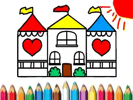 Joc Back To School Coloring Book DOLL HOUS on-line
