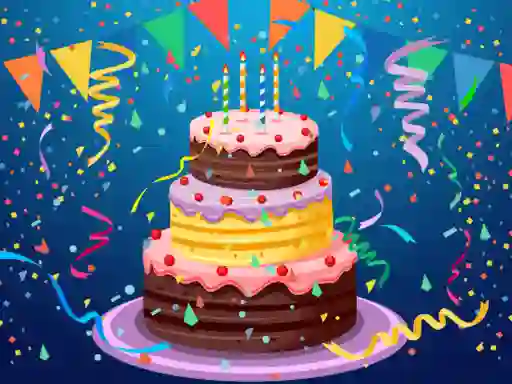 Joc Birthday cake puzzle on-line