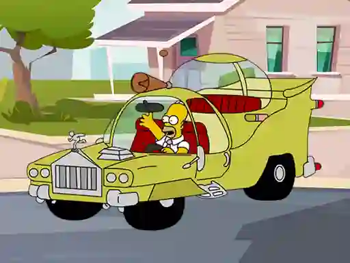 Joc The Simpsons Car Jigsaw on-line