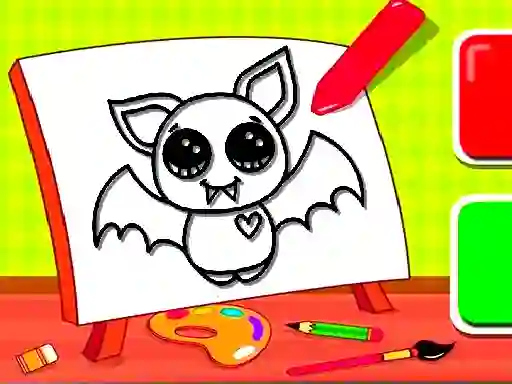 Joc Easy Kids Coloring Bat on-line
