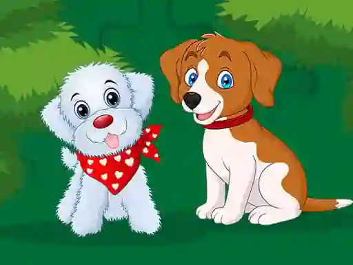 Joc Cute Puppies Jigsaw on-line