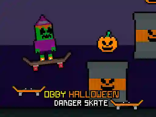 Joc Obby Halloween Danger Skate on-line