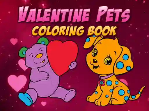 Joc Valentine Pets Coloring Book on-line
