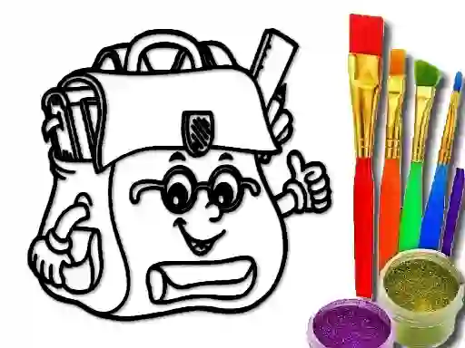 Joc Back To School: School Bag Coloring Book on-line