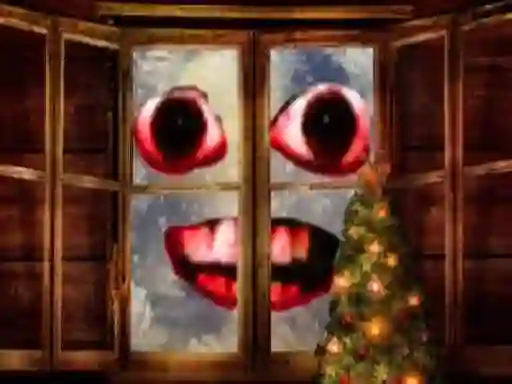 Joc New Year: Santa Claus outside the window on-line