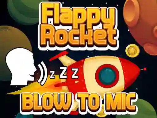 Joc Flappy Rocket Playing with Blowing to Mic on-line