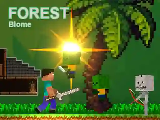 Joc Noob vs Zombies - Forest biome on-line