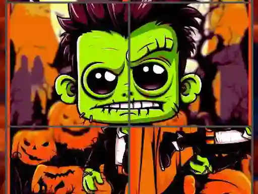 Joc Franky & Vampire Halloween Puzzle on-line