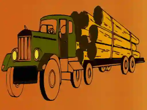 Joc Logging Trucks Coloring on-line