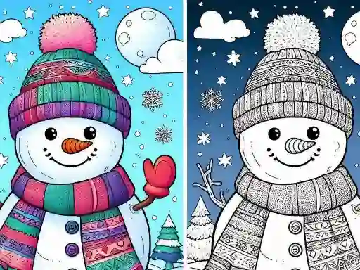 Joc Coloring book Winter on-line