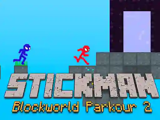 Joc Stickman Blockworld Parkour 2 on-line