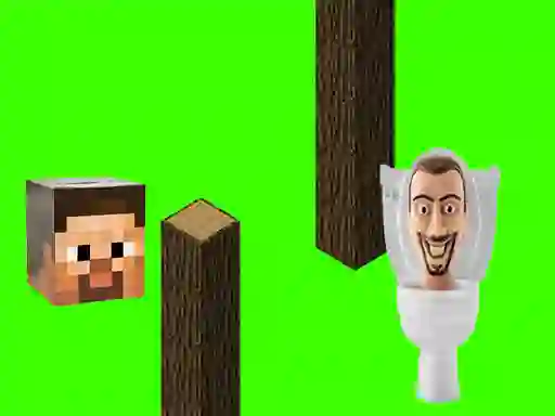 Joc Spinning Skibidi Toilet Flappy Minecraft on-line