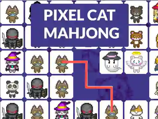 Joc Pixel cat mahjong on-line